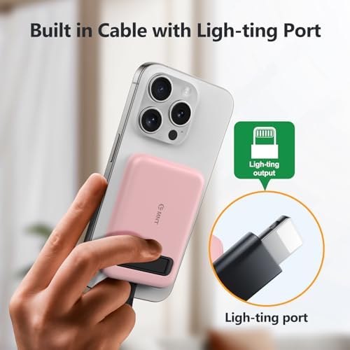 Compact Portable Charger for Apple Watch with Built-in Type-C Cable – 5200 m Ah Travel Power Bank for Apple Watch Series Ultra, 9, 8, 7, 6, SE, 5, 4, 3, 2 & i Phone 15 Pro Max – Efficient, Lightweight Design for On-the-Go Charging Solutions – Enhanced Compatibility and Fast Power Delivery
