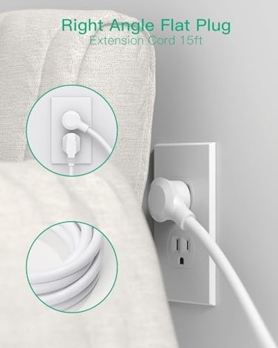 MIFASOPOWER Surge Protector Power Strip – 8 Wide Outlet Charging Station with 4 USB Ports (Including USB-C) and 5 FT Heavy-Duty Extension Cord – Space-Saving Flat Plug Design for Home, Dorm, or Office – Overload Protection & Wall-Mountable Convenience