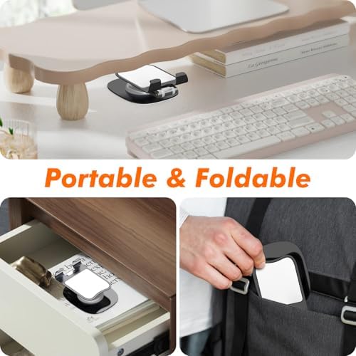 Cell Phone Stand, Fully Adjustable Foldable Desktop Phone Holder, 360 Degree Rotating Desktop Phone Stand for Recording Compatible with iPhone 16 15 14 13 12 Pro Xs Max Xr All Phones, Blue – Enhanced Compatibility and Speed