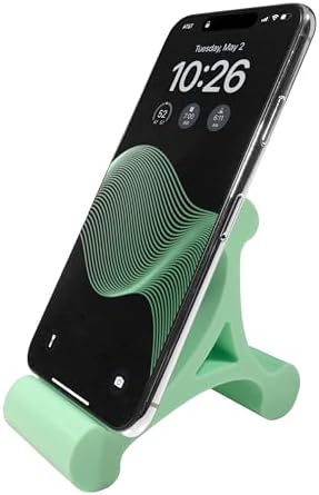 Skalene Phone Stand – 100% Silicone Rubber, Adjustable Phone Holder, Prop, Rest – Desk, Office, Home, Kitchen Accessory (Stealth Black) – Enhanced Compatibility and Speed