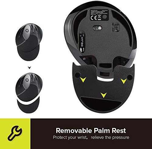 Elevate Your Comfort: De LUX Wired Vertical Ergonomic Mouse for Medium Hands – 6 Programmable Buttons, 4200 DPI Precision, and Removable Palm Rest to Alleviate Wrist Pain and Carpal Tunnel Symptoms – Ideal for Enhanced Productivity and Seamless Compatibility Across Operating Systems