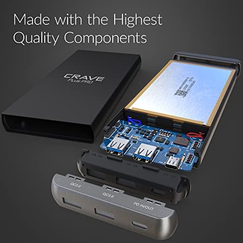 Ultra-Slim Crave 10,000 m Ah Power Bank – High-Performance Aluminum Portable Charger with Quick Charge QC 3.0 & Dual USB/Type-C Outputs – Essential External Battery Pack for i Phone, i Pad, Samsung & More – Reliable Power for Busy Lifestyles