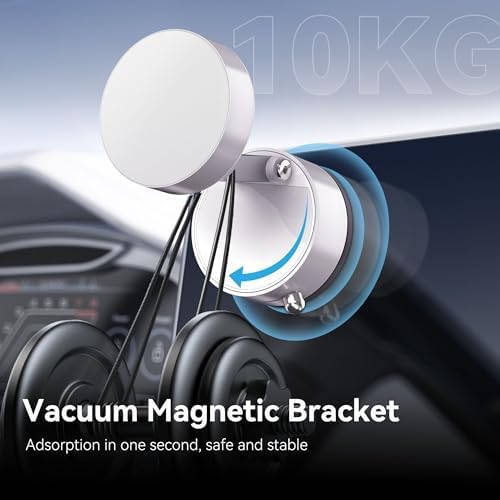 Magnetic Car Phone Mount – Ultra Strong Vacuum Suction Phone Holder for Dashboard/Windshield, Foldable 360° Adjustable Car Phone Mount Compatible with iPhone 16/15/14 & All Smartphones-817001A – Enhanced Compatibility and Speed