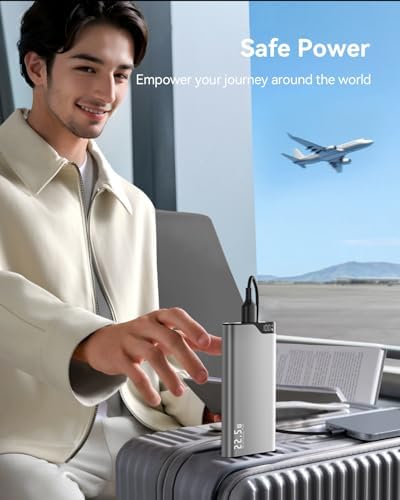 Kuulaa Dual 10000 m Ah Power Bank 22.5 W PD – Fast Charging Portable USB-C Charger with LED Display for i Phone 16/15/14 Pro/Plus & Samsung S24 Ultra – Slim, Airplane-Approved Metal Shell for Ultimate Travel Convenience and Enhanced Device Compatibility