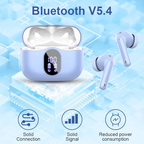 Btootos Ultra-Durable Bluetooth 5.4 Wireless Earbuds – Immersive Bass Sound with Noise-Cancelling Mic, IP7 Waterproof Design for Active Lifestyles, 36-Hour Playtime with LED Battery Display, Bold Yellow for a Striking Audio Experience