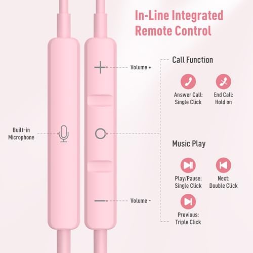 High-Performance USB C Headphones for Samsung S25 Ultra and i Phone 16 – Hi-Fi Stereo Wired Earbuds with Microphone and Volume Control, Magnetic Design for Tangle-Free Storage – Enhanced Compatibility with Galaxy Flip, Pixel 9, S24, S23 FE, and More