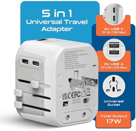 Compact Dual USB Travel Adapter for Effortless Charging in Australia, New Zealand, and China – Essential Type I Plug for Phones, Tablets, and Cameras – Quick Charge Capability with Universal Compatibility for Hassle-Free Global Adventures