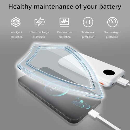 Versatile 10,000 m Ah Portable Power Bank with Integrated Cables – Ultra-Fast Charging for i Phone, Samsung Galaxy, Google Pixel, LG, and More – Compact, Travel-Friendly Design with LED Display – Multi-Device Support with Dual Inputs and 4 Outputs for Ultimate Convenience – Enhanced Safety Features for Secure Charging on the Go
