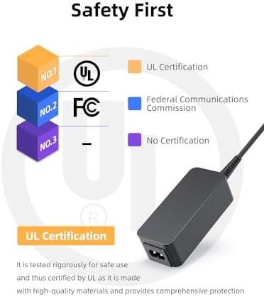 Lenovo Chromebook Yoga Laptop Charger – UL Certified 45 W USB-C Power Adapter for Flawless Compatibility and Enhanced Performance – Safe, Reliable Charging for C330, N23, S340 Models with 30-Day Return Policy and 24-Month Support