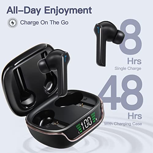 Premium True Wireless Earbuds with Bluetooth Connectivity – IPX6 Waterproof Design, CVC8.0 Noise Cancellation Technology for Superior Call Clarity, Hi-Fi Deep Bass Audio for an Immersive Experience, Ergonomic Touch Control In-Ear Headset for Active Lifestyles – Enhanced Device Compatibility for Effortless Pairing