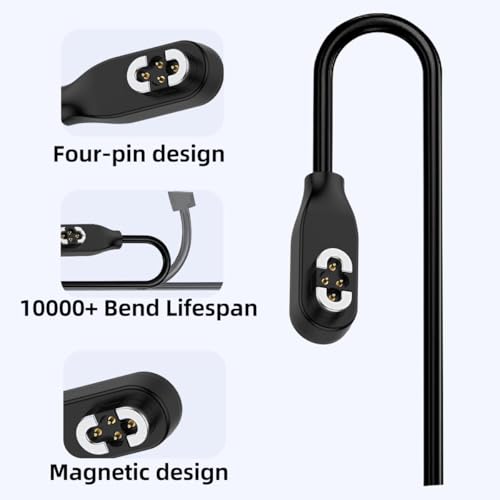 Magnetic 4 Pin Charging Cable for Shokz S710 Headphones – 2 Pack USB-C Quick Charge & File Transfer Solution, 1 m Length for Enhanced Compatibility with Open Swim Pro, Durable Design for Tech Enthusiasts