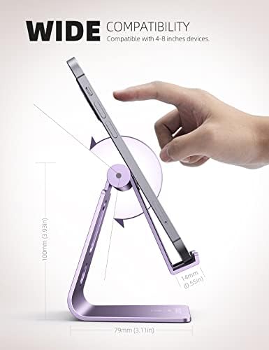 Lamicall Ergonomic Adjustable Smartphone Stand – Versatile Hands-Free Dock for i Phone 16, 15, 14, Plus, Pro Max, 13, 12, X, XS & All Android Phones (4-8″) – Sleek Black Finish with Anti-Slip Grip for Enhanced Efficiency and Comfort at Home or Office – Optimize Your Workspace with Customizable Viewing Angles and Superior Stability