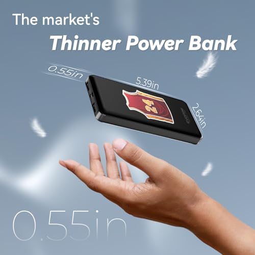 Ultra-Slim 10,000 m Ah Dual-Pack Portable Charger – 15 W Fast Charging Power Bank with USB-C Compatibility for i Phone, Samsung, Pixel & More – Effortless Mobility & Reliable Power Solutions