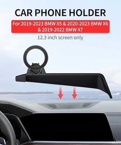 BMW X5, X6, X7 Car Phone Holder (2023-2025) | Mag Safe Compatible 360° Rotation Mount for 14.9-Inch Screen | Secure & Convenient Smartphone Cradle for Enhanced Driving Safety and Navigation Ease