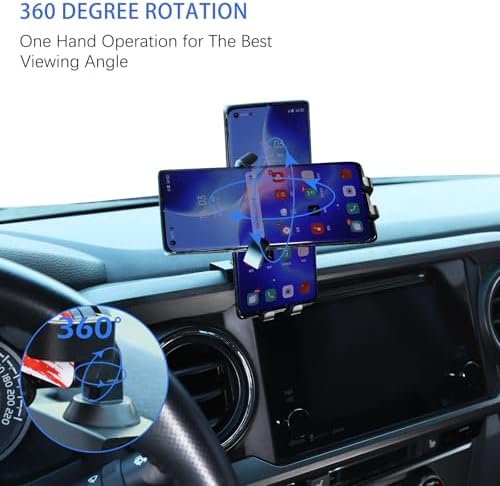 Magnetic Suction Car Phone Mount for Tacoma 2016-2022 – Hands-Free Dashboard & Vent Holder with Retractable Stand for Ultimate Accessibility and Safety in Black – Perfect Fit for Navigation and Calls