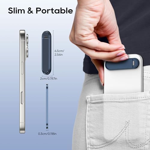 Dual-Angle Adjustable Phone Kickstand – 2 Pack Folding Stand for i Phone & Samsung – Portable, Versatile Hands-Free Holder for Optimal Viewing – Durable Black Design for All Smartphones – Perfect for Video Calls, Streaming & Reading