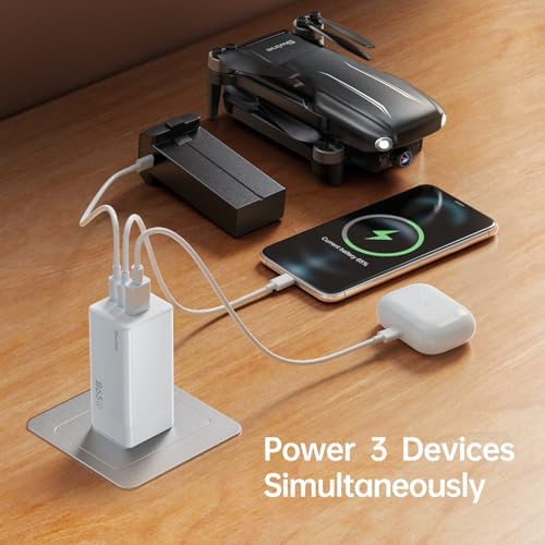 Bwine 65 W Ga N USB-C Charger: Ultra-Compact, Multi-Port Fast Charging Adapter for i Phone 16, Galaxy S24, Note 20/10+, Drones – Smart Travel Power Solution for Quick Device Charging Anywhere