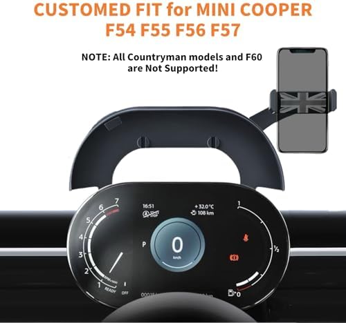 Upgrade Your Mini Cooper with the Persevere Car Phone Holder: Wireless Auto-Open/Close Charging for Circular Displays, Perfect Fit for 4-6.9” Smartphones, Enhanced Compatibility with F65, F66, J01, J05, F01 Models, Effortless Access and Fast Charging for Safe Navigation