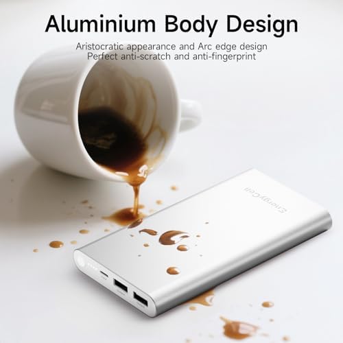 Pilot 4 GS 12000 m Ah Fast Charging Power Bank – Dual 3 A Output Portable Charger for i Phone 11-16 & More – Stylish Silver Design for On-the-Go Convenience and Reliable Device Protection