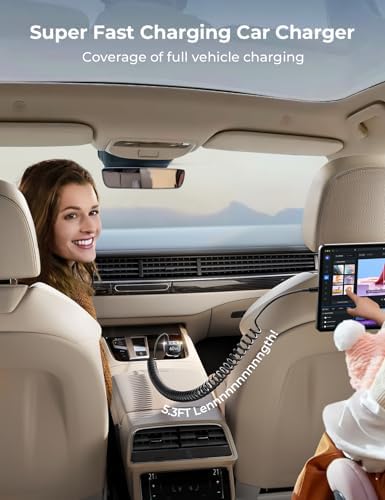 JOYROOM 60 W USB-C Car Charger with 5 ft Coiled Cable – Ultra-Fast Charging Adapter for i Phone 16 Pro Max, Samsung Galaxy S24/S23, Google Pixel & i Pad Pro – Compact Design with Smart Chip Technology for Safe Power Delivery on the Go