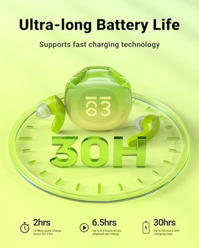 ACEFAST T9 True Wireless Bluetooth Earbuds – Advanced 5.3 Connectivity with Enhanced ENC Noise Cancellation for Optimal Sound Experience, 30-Hour Battery Life, and IPX4 Waterproof Design – Elegant White Finish with Integrated Microphone and LED Battery Display for Effortless Calls and Music Enjoyment Anywhere