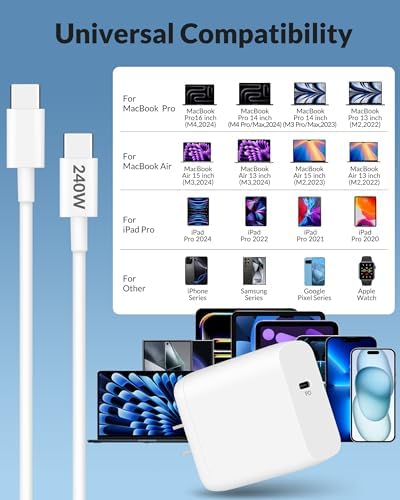 Rapid Charge 70 W USB-C Power Adapter for Mac Book Air & Pro – Compact, Lightweight Design with 6 FT Cable, Unmatched Compatibility with All USB-C Devices, Advanced Ga N 3.0 Technology for Maximum Efficiency, Perfect for Professionals and Travelers Seeking Fast Power Solutions