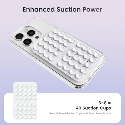 Klearlook 4-Pack Silicone Suction Cup Phone Mount – Creative Hands-Free Phone Grip for Stunning Selfies & Videos in Clear, Light Pink, Hot Pink, and Lavender – Innovative Double-Sided Suction Technology for Wide Compatibility – Premium Durable Design for Effortless Content Creation and Easy Maintenance