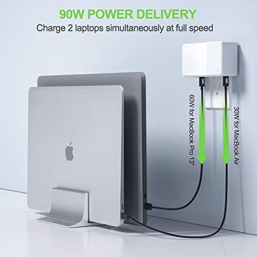 Nekmit 90 W USB C Fast Charger with 4 Ports – Power Delivery 3.0 & PPS Technology for Mac Book, Dell XPS, i Phone 14/13/12, Galaxy S22/S21/S20, i Pad Pro & Pixel – Ultimate Multi-Device Charging Solution for Professionals & Tech Enthusiasts