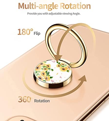 Blue Butterfly Marble Pattern Cell Phone Ring Stand – 360° Rotating Finger Holder for Secure Grip and Versatile Kickstand, Compatible with All Smartphones Including i Phone and Samsung Galaxy, Perfect for Magnetic Car Mounts