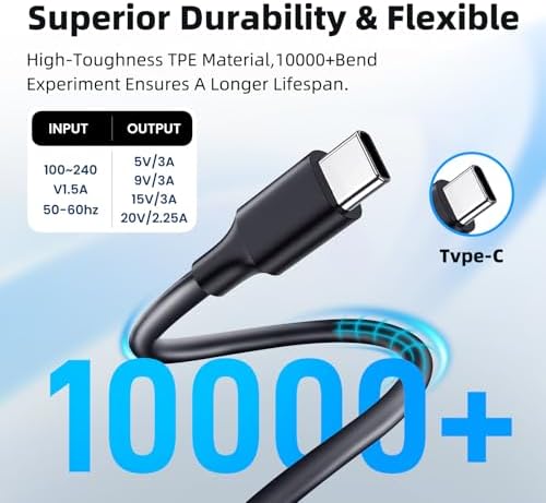 Maximize Your Gaming Experience with the 45 W Fast Charger for Steam Deck – Premium AC Power Adapter Compatible with Nintendo Switch, Switch Lite, and Switch OLED – Includes 5 FT USB-C Cable for Optimal Flexibility and Swift Charging – Superior Safety Features for Reliable, Uninterrupted Gameplay
