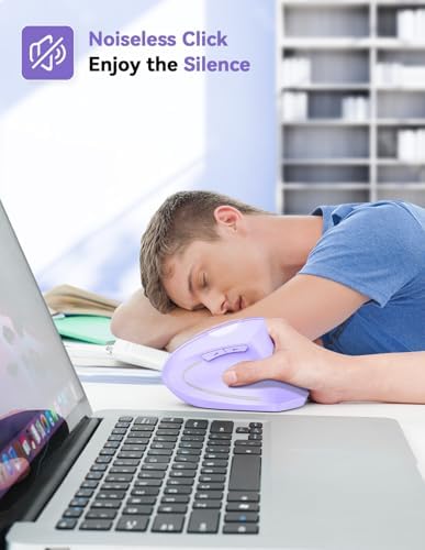 TECKNET Wireless Vertical Mouse – 4800 DPI Ergonomic Design for Ultimate Comfort & Precision, Adjustable DPI Levels for Seamless Navigation, Silent Clicks & 2.4 GHz Technology for Laptops, Desktops & Mac – Ideal Carpal Tunnel Relief Accessory