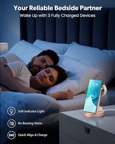 Revolutionary 3-in-1 Wireless Charging Station for Samsung Devices: Fast Charging Dock for Galaxy Watch 7, 6, 5, 4, 3 Pro, Classic & Galaxy Buds – Sleek Stand Compatible with S25, S24 Ultra, S23, S22, S21, Note, and Z Fold – Optimal Efficiency and Stylish Design for Home or Office Use