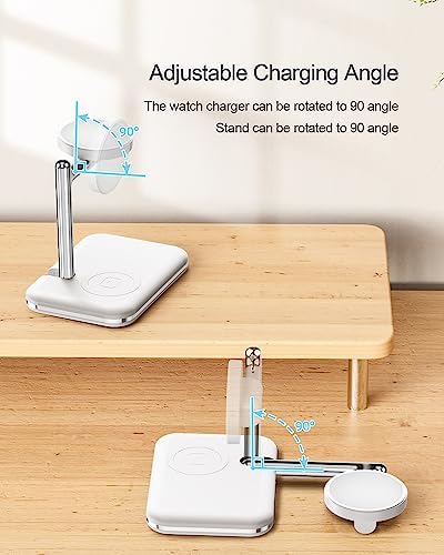 Versatile 2-in-1 Samsung Charger Stand for Galaxy Watch & Earbuds – Compact Foldable Dock with Rapid Charging for Galaxy Watch 7/6 Classic/5/5 Pro/4/3 & Galaxy Buds 2/2 Pro/Live – Ultimate Convenience for Multi-Device Users