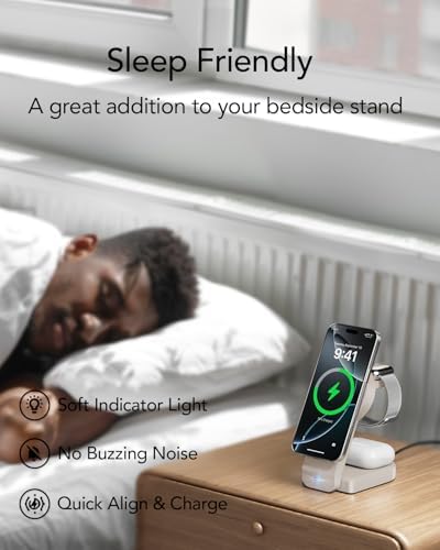 Ultimate 3-in-1 Foldable Wireless Charging Station for Apple Devices – Sleek Magnetic Dock for i Phone 16/15/14/13/12, Apple Watch Series 10/Ultra 2/Ultra/9/8/7/6/5/4/SE/SE 2, and Air Pods 4/3/Pro/2 – Fast, Portable, and Clutter-Free Charging Solution for Home or Travel