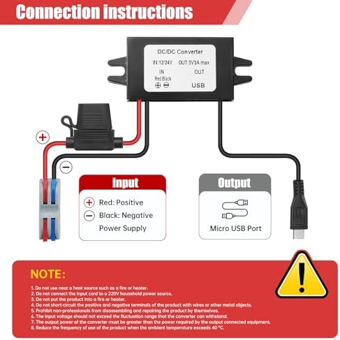 Rugged IP67 Waterproof USB Charging Hub – High-Efficiency DC-DC Converter for Trucks, Off-Grid Solar Systems, and Marine Use – 10-90 V to 5 V 3 A (15 W) Power Supply for Extreme Conditions – Durable, Dustproof, and Shock-Resistant for Reliable Charging Anytime, Anywhere