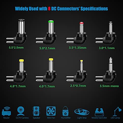 Versatile 24 W Soul Bay AC/DC Power Adapter – Multi-Voltage Solution for LED Strips, Routers, and Speakers – Center Positive Design with 2 A Output – Durable and Lightweight Universal Power Supply for Home Electronics