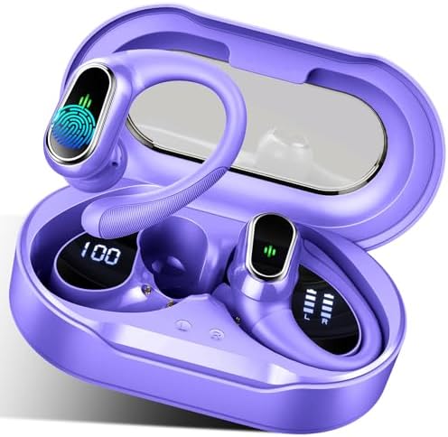 Rolosar Bluetooth 5.4 Sport-Optimized Wireless Earbuds – IP7 Waterproof with Advanced ENC Noise Cancellation, Ergonomic Earhooks for Ultimate Comfort, Dual LED Battery Indicator, 50-Hour Playback – Ideal for Running, Fitness, and Everyday Use