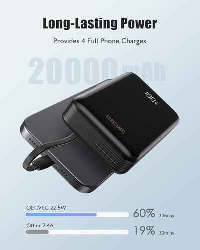 High-Capacity 20000 m Ah Portable Charger – 22.5 W Fast Charging Power Bank for i Phone, Samsung & Android Devices – Essential Travel Accessory in Vibrant Yellow for On-the-Go Power Solutions