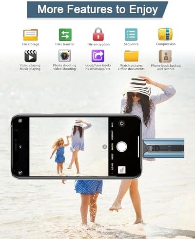 256 GB High-Speed USB Flash Drive for Phones & Tablets – Ultimate Photo & Video Storage Solution with Enhanced Compatibility & Plug-and-Play Convenience (Sleek Black Design)
