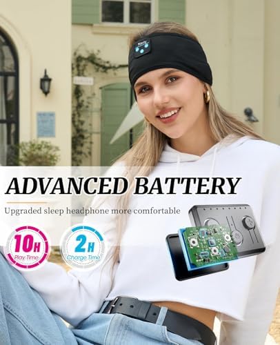 Navly Ultra-Comfort Bluetooth Sleep Headband – Innovative Wireless Headphones with Ultra-Thin Speakers for Effortless Relaxation, Yoga, and Fitness – Ideal Gift for Men & Women Seeking Versatile Comfort and Quality Sound Experience