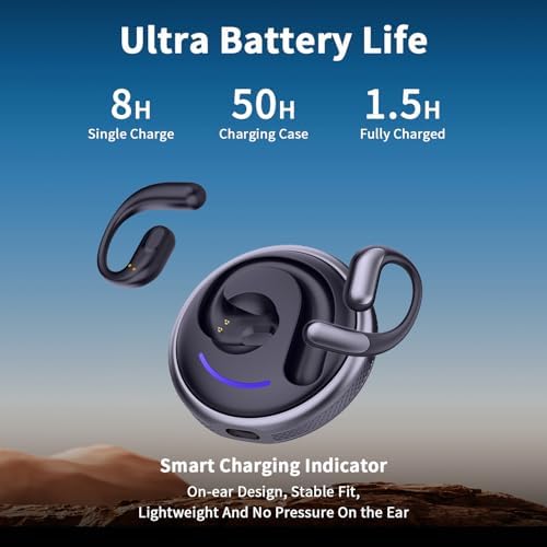 Stylish Pink Open Ear Bluetooth 5.4 Earbuds – Sweat-Resistant True Wireless Headphones with ENC Microphone for Clear Calls, 8-Hour Playtime – Ideal for Active Lifestyles and Seamless Connectivity