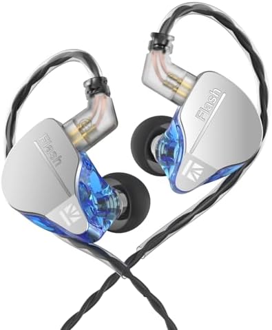 Transform Your Sound Journey with keephifi KBEAR Flash Hi-Fi Earphones – Premium Dual Driver Hybrid In-Ear Monitors in Stunning CNC Aluminum Alloy, Featuring Detachable 2 PIN-C Cable for Customization and Ergonomic Comfort for Extended Listening Sessions (Purple, Without Mic)