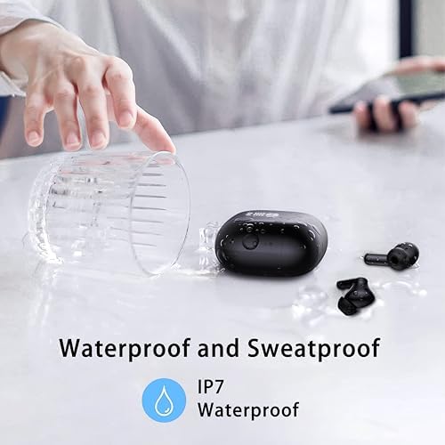 Elevate Your Sound Experience with Next-Gen Bluetooth 5.4 Wireless Earbuds – Premium Hi-Fi Audio Quality, 40-Hour Battery Life, and Advanced 4-Microphone Noise Cancellation for Crystal-Clear Calls – Rugged IP7 Waterproof Design in Sleek Dark Grey for Stylish Durability