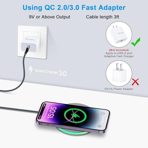High-Speed 15 W Samsung Wireless Charging Pad for Galaxy S25 Ultra, S24 Ultra, S23 FE, S22, S21, S20 FE, Plus i Phone 16, 15, 14 Pro Max & Google Pixel 9 Pro XL – Ultimate Fast Charging Station with Enhanced Device Compatibility and Safety Features