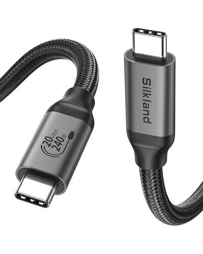 Silkland Ultra High-Speed USB C Display Cable – 4 K/8 K Resolution, 20 Gbps Data Transfer, 240 W Power Delivery, 3.3 FT Length – Perfect for Mac Book Pro, i Phone 16, i Pad – Ideal for Gamers and Creative Professionals Seeking Exceptional Visuals and Quick Charging Solutions