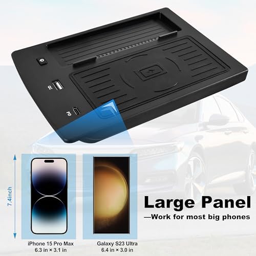 Elevate Your Honda Accord Experience with Fast Wireless Charger – 2018-2022 Model-Specific Charging Panel Featuring USB-A & USB-C Ports, Streamlined Center Console Organizer for Effortless Smartphone Charging and Enhanced Vehicle Interior Functionality