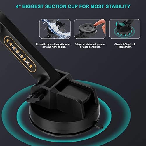 i Pad Pro 12.9 Inch Tablet Mount with 4-Inch Suction Cup and 16-Inch Adjustable Arm – Ultimate Versatile Holder for Trucks and Cars, Enhanced Protection, Effortless Charging, and Unmatched Stability for Work and Play