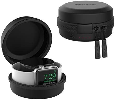 Smatree Portable Charging Case for Apple Watch Series 10/9/8/7/SE/6/5 – Lightweight & Durable Design for Effortless Charging on the Go – Original Charging Cable Not Included – Patent Pending Technology for Enhanced Compatibility and Speed – Sleek Black Finish Perfect for Travel