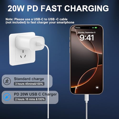 Experience Rapid Power Revitalization with the 20 W USB-C Fast Charger for i Phone 15 Pro Max – Complete with 6.6 FT Robust Cable for Ultimate Flexibility and Compatibility with i Pad Pro – Your Ideal On-the-Go Charging Solution with Enhanced Safety Features and Efficient Energy Delivery.
