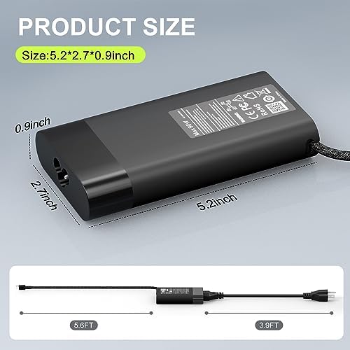 Universal 90 W USB-C Laptop Charger for Dell XPS & Latitude Series – High-Speed AC Adapter with Enhanced Compatibility for Multiple Models, Durable Nylon Braided Design, and Comprehensive Safety Features – Ideal Replacement for TDK33, LA90, PM170, and More – Versatile Power Supply for Efficient Charging of Dell Chromebooks and HP Elitebook x360